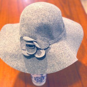 Grey Wool Felt Floppy Hat